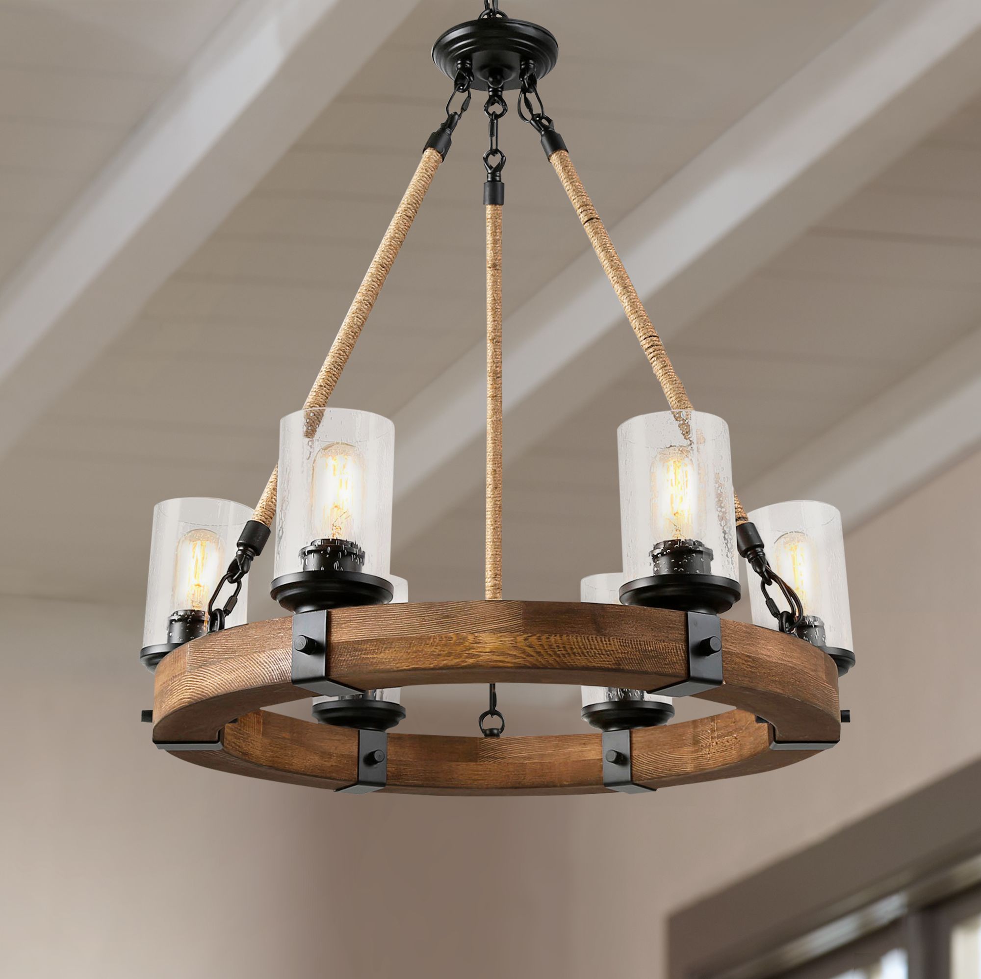 Wagon wheel deals ceiling light