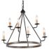 Lurav 27" Wide Bronze Metal 6-Light Wagon Wheel Chandelier