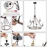 6_Lurav 27" Wide Bronze Metal 6-Light Wagon Wheel Chandelier more views