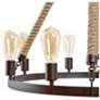2_Lurav 28" Wide Bronze 8-Light Wagon Wheel Chandelier more views