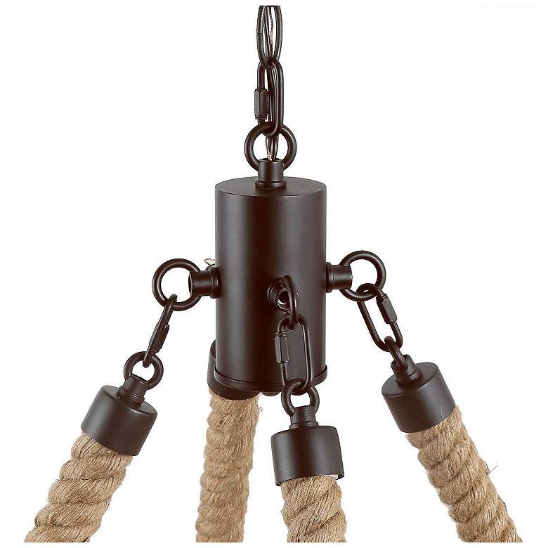 Image 4 Lurav 28" Wide Bronze 8-Light Wagon Wheel Chandelier more views