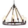 6_Lurav 28" Wide Bronze 8-Light Wagon Wheel Chandelier more views