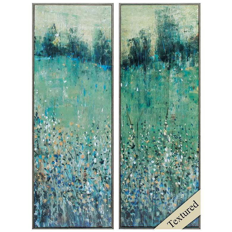 Image 1 Lush Meadow 12"W x 35"H Non-Glass Framed Art Set of 2