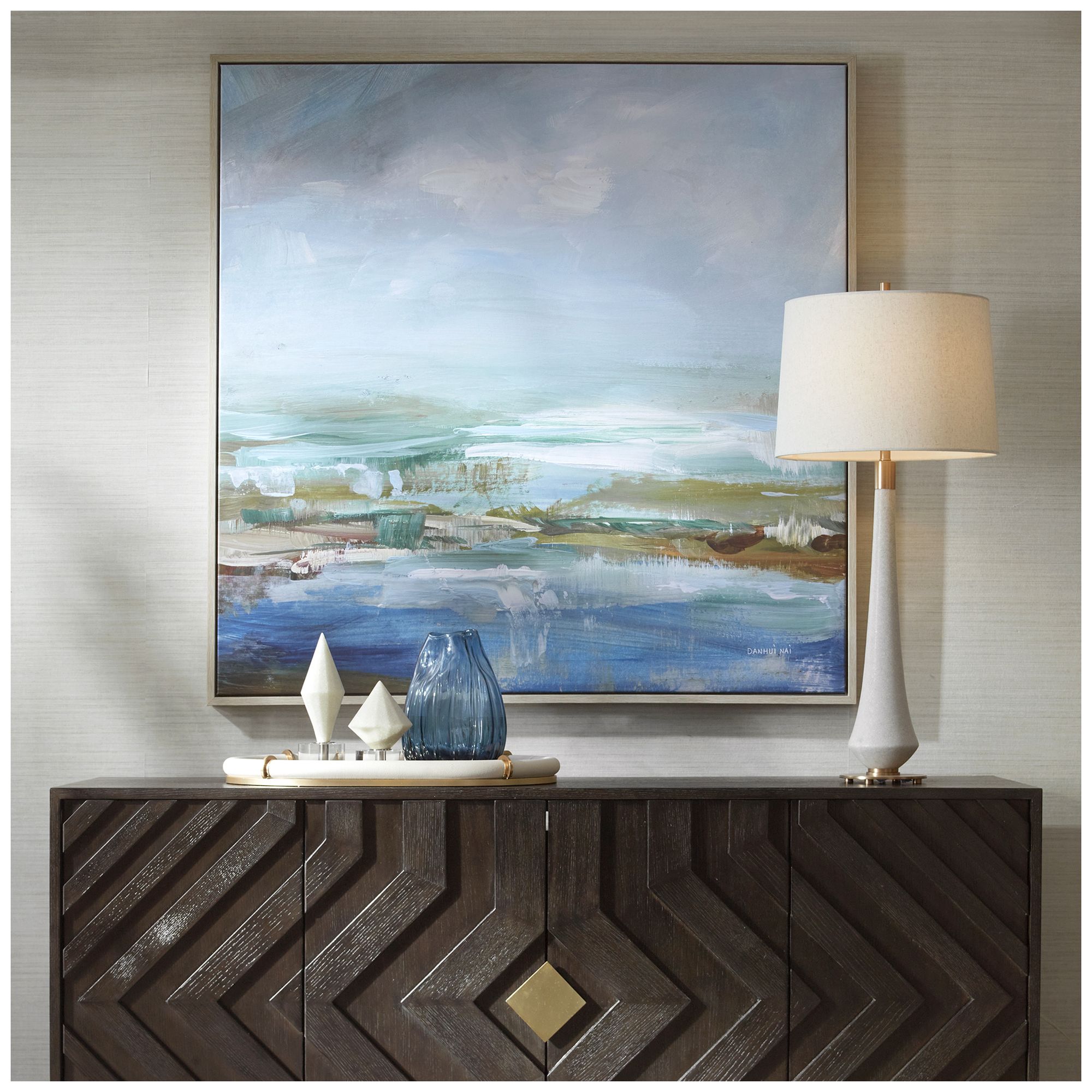 Image 3 Lush Valley 49 1/2" Square Framed Canvas Wall Art more views