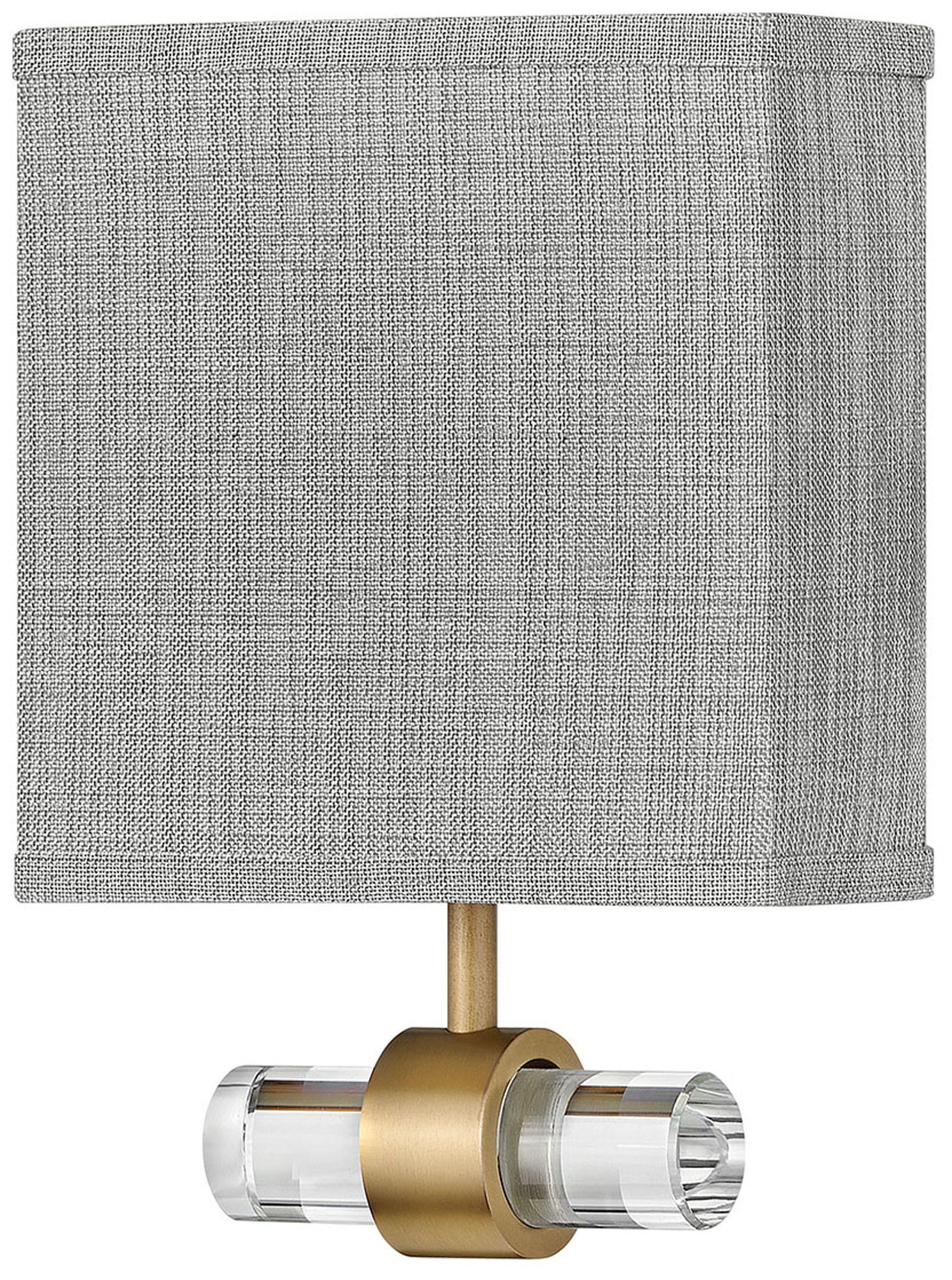 Image Luster 11 3/4" High Brass with Gray Linen Shade Wall Sconce