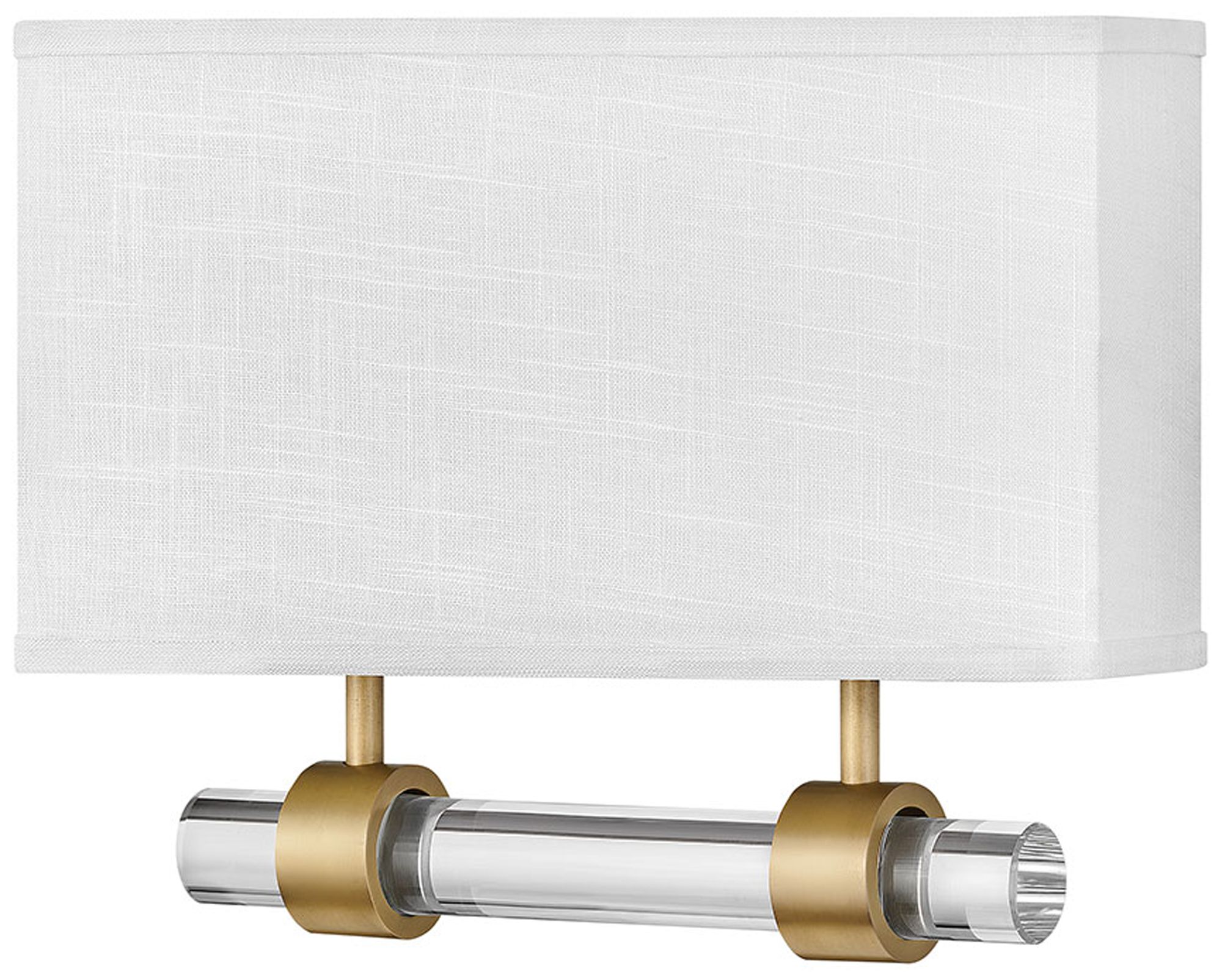 Image Luster 11 3/4" High Brass with Off-White Shade Wall Sconce