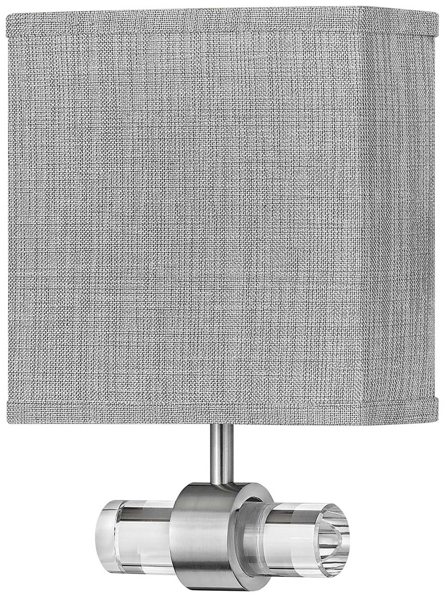 Image Luster 11 3/4" High Nickel with Gray Linen Shade Wall Sconce