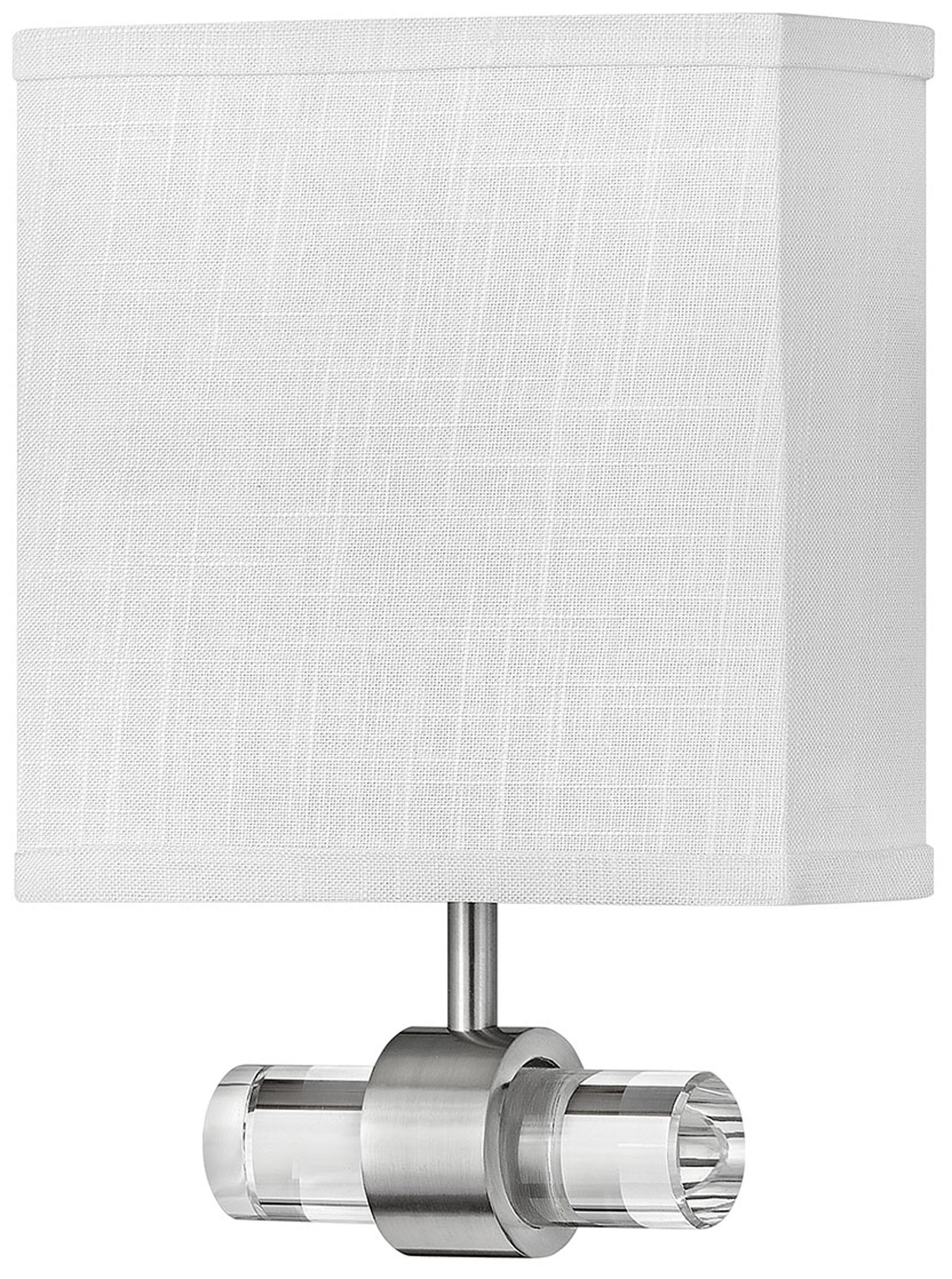 Image Luster 11 3/4" High Nickel with Off-White Shade Wall Sconce