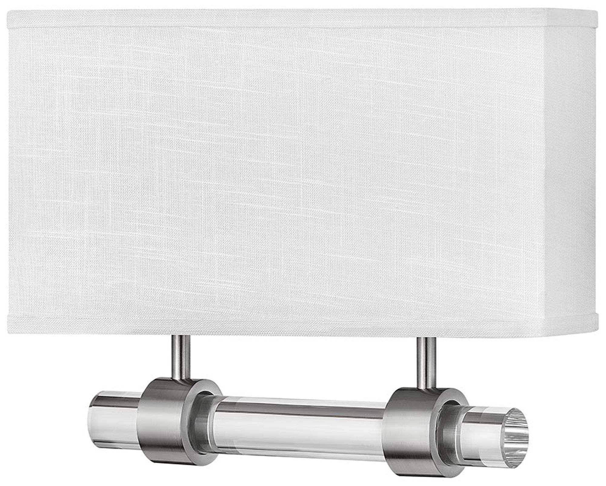 Image Luster 11 3/4"H Nickel w/ Off-White Linen Shade Wall Sconce