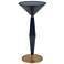Luster 25.5" High Blue and Brass Metal Accent Table