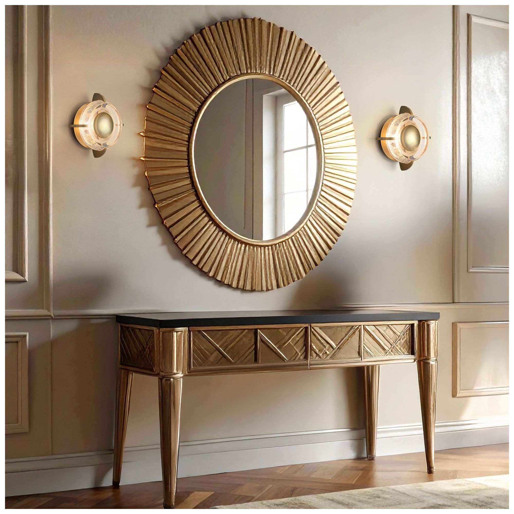 Image 6 Lustra 10"Wide Modern Brass LED Wall Sconce/Flush Mount more views