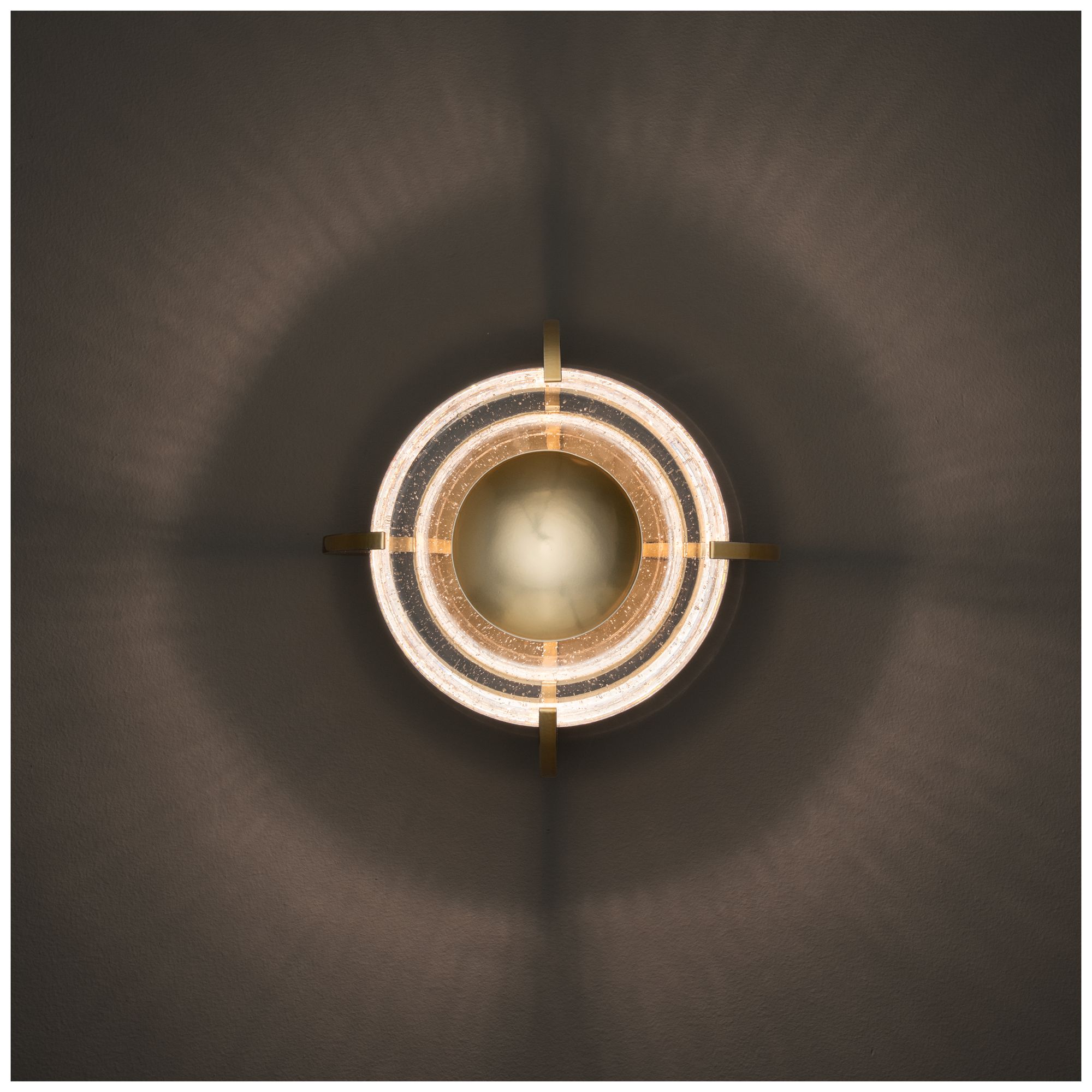 Image 7 Lustra 10"Wide Modern Brass LED Wall Sconce/Flush Mount more views