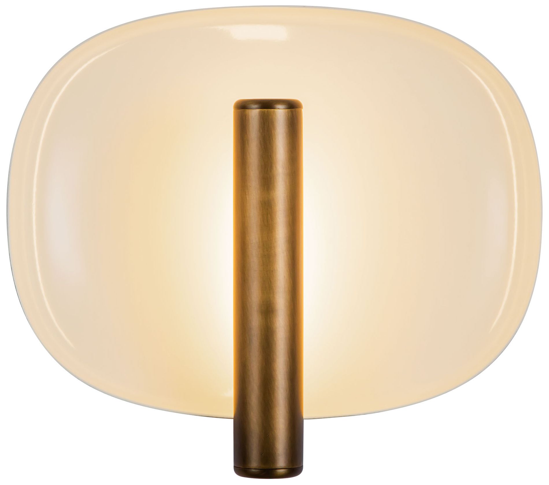 Image 2 Lustre 9-in Pearl White dimmable LED Wall Sconce with Vintage Brass Finish