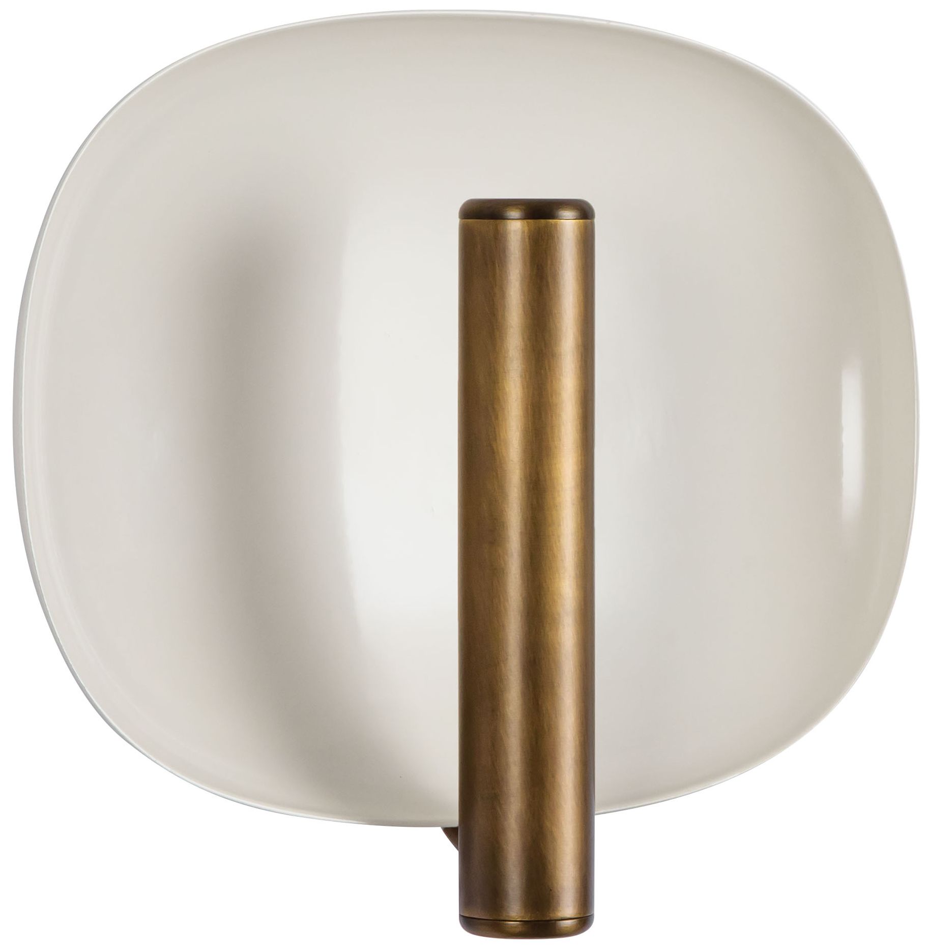 Image 3 Lustre 9-in Pearl White dimmable LED Wall Sconce with Vintage Brass Finish more views