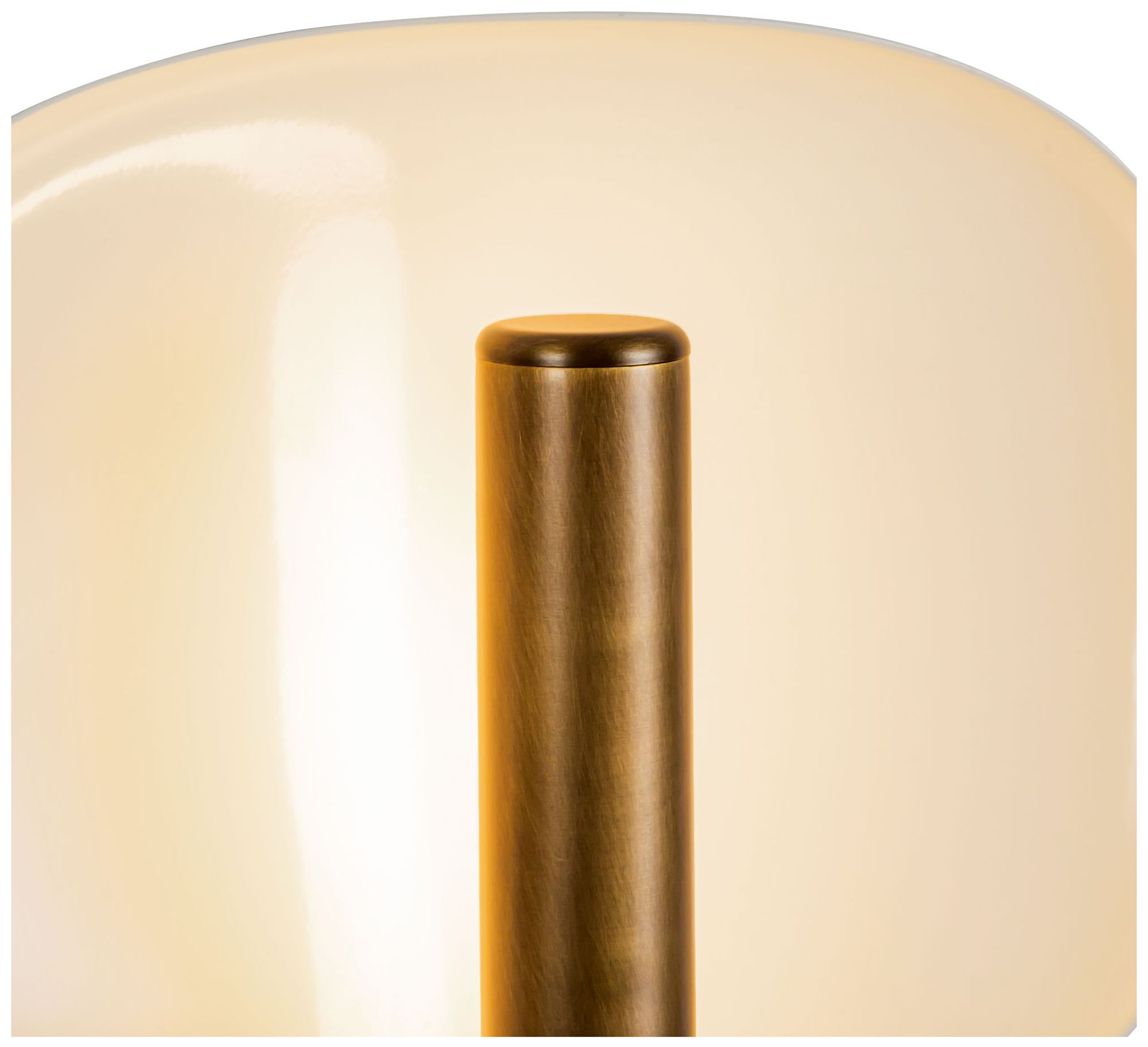 Image 4 Lustre 9-in Pearl White dimmable LED Wall Sconce with Vintage Brass Finish more views