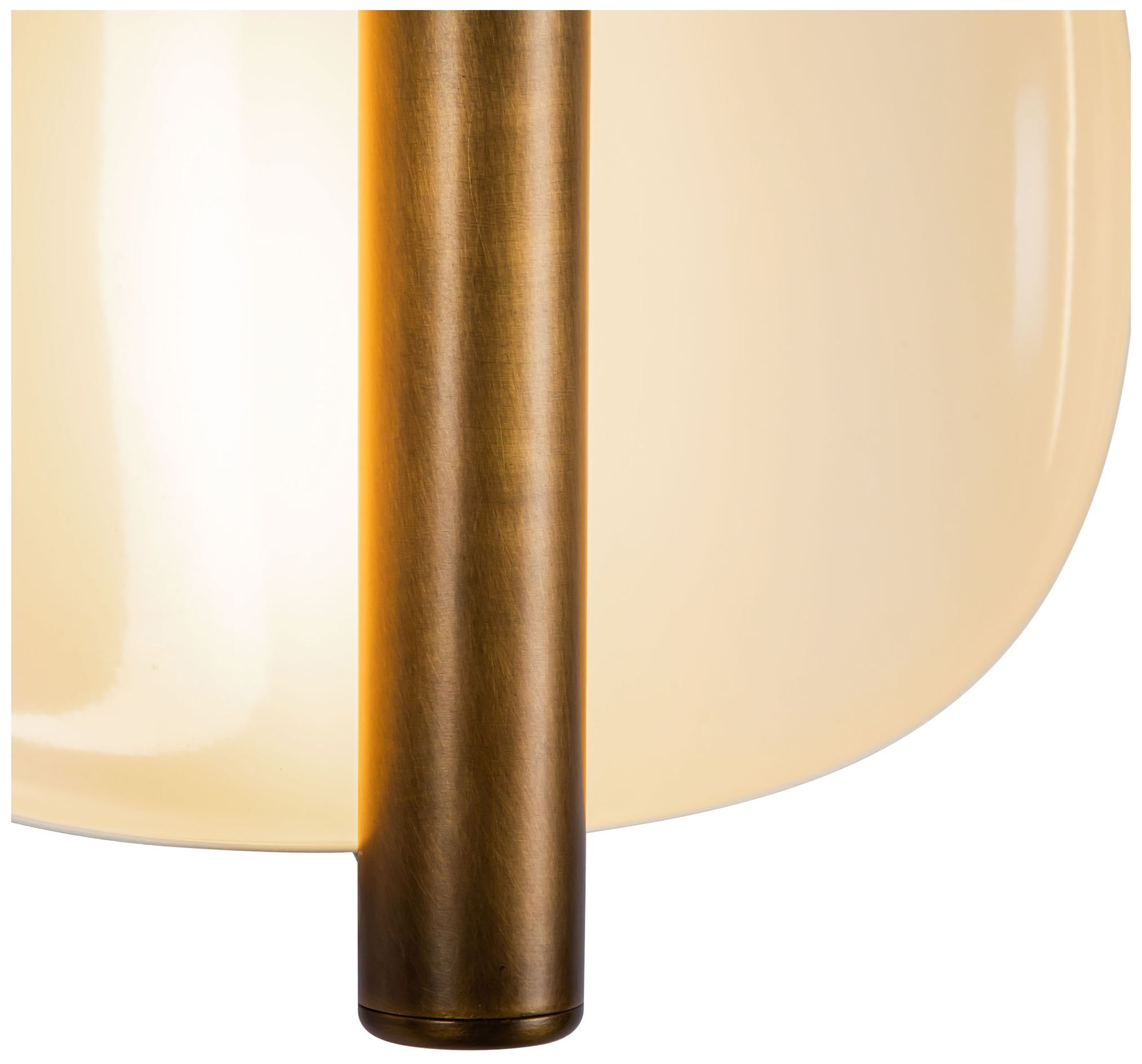 Image 5 Lustre 9-in Pearl White dimmable LED Wall Sconce with Vintage Brass Finish more views