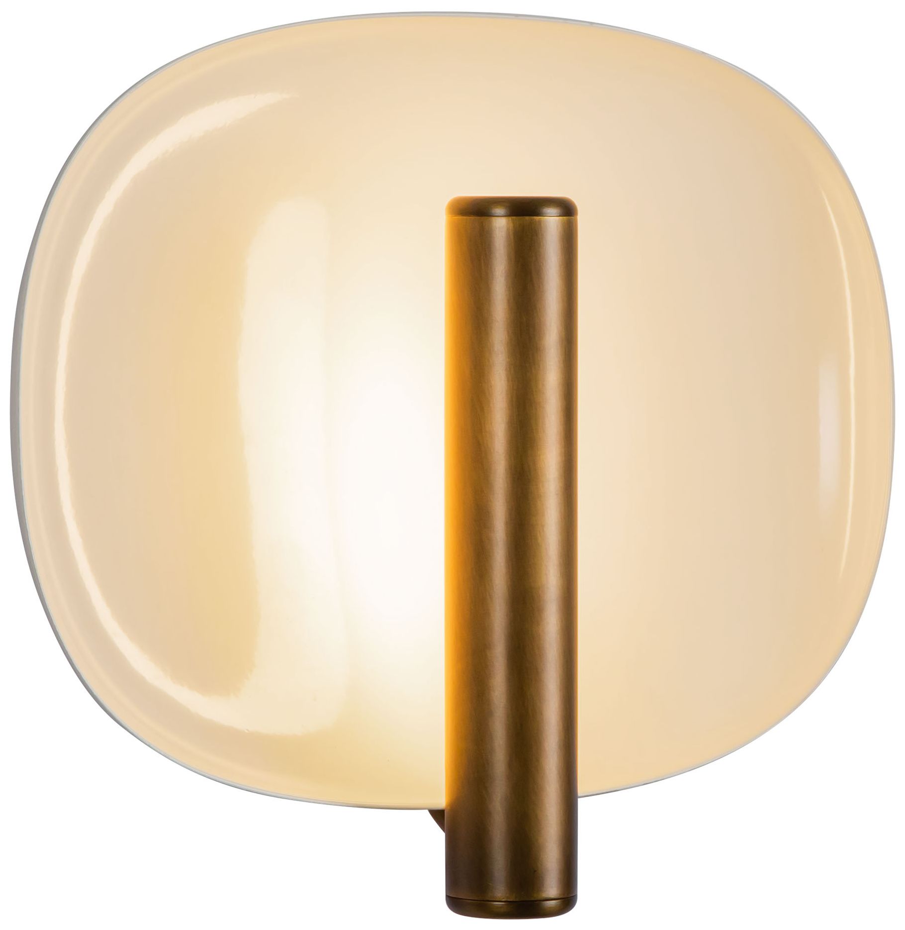 Image 6 Lustre 9-in Pearl White dimmable LED Wall Sconce with Vintage Brass Finish more views