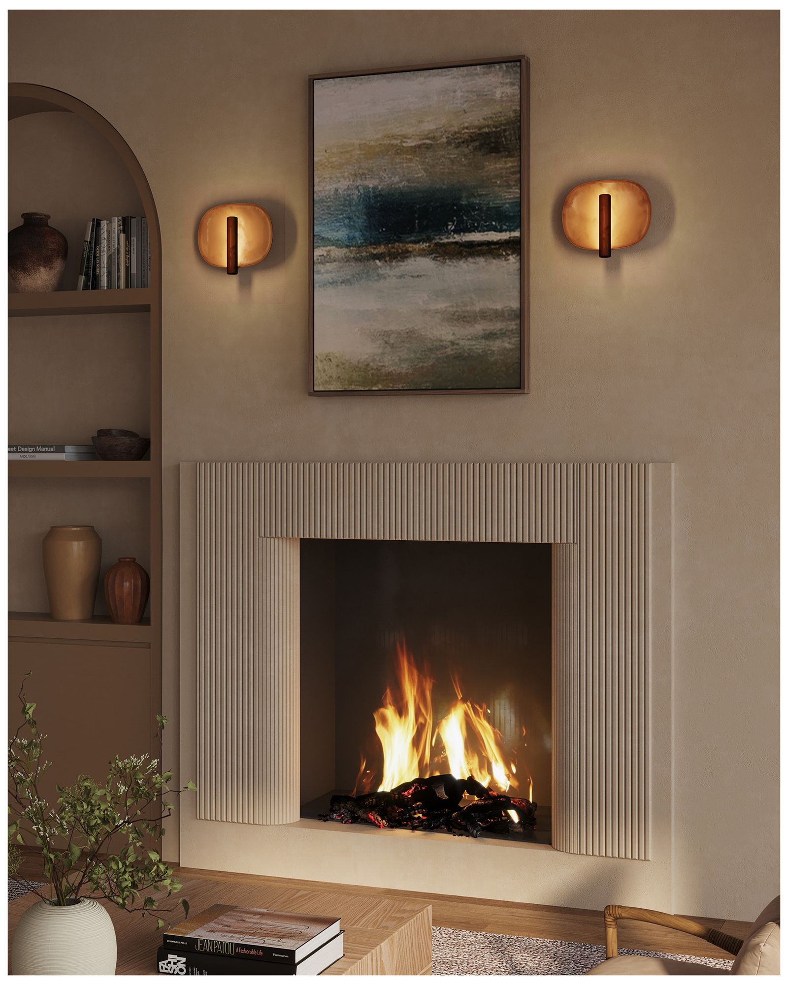 Image 7 Lustre 9-in Vintage Brass dimmable LED Wall Sconce more views