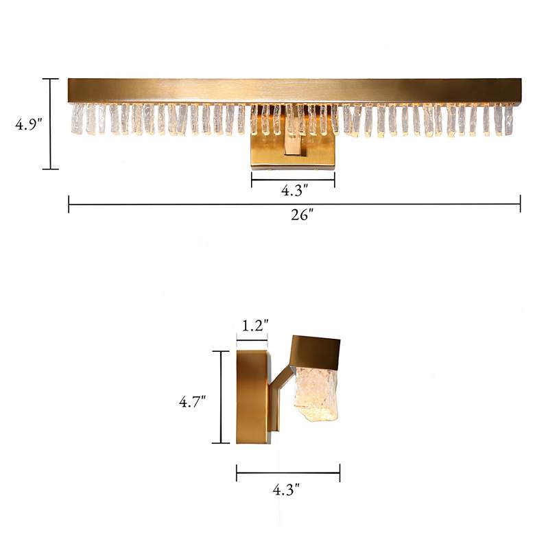 Image 2 Lustris 26" Wide Gold 1-Light LED Linear Wall Sconce more views
