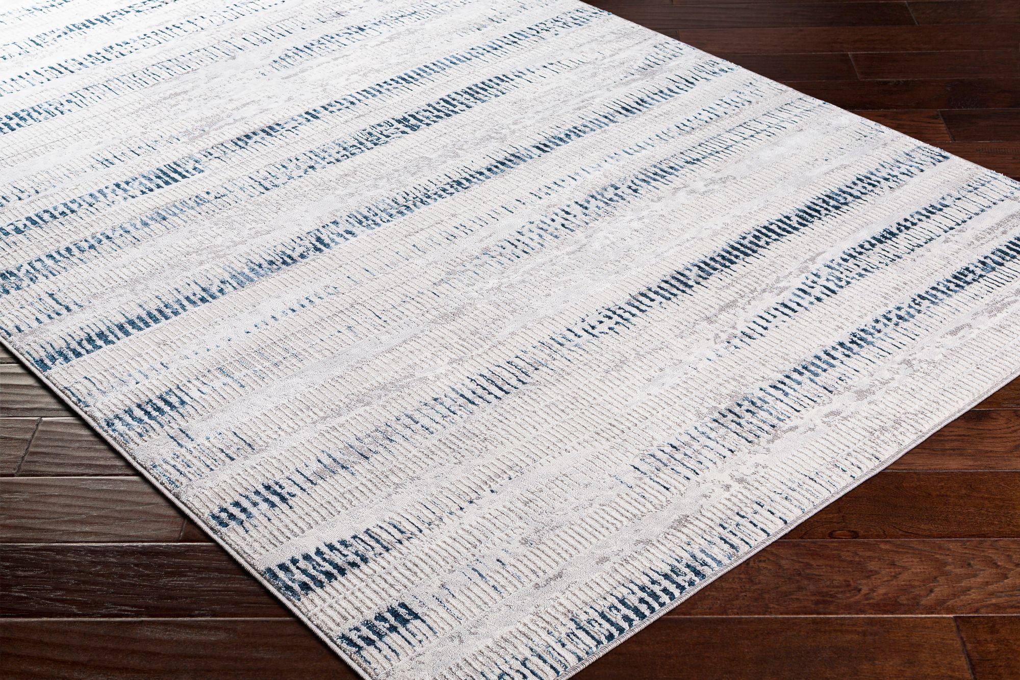 Thumbnail2 of Lustro LSR-2309 6'7"x9' Dark Blue and Light Beige Area Rug more views