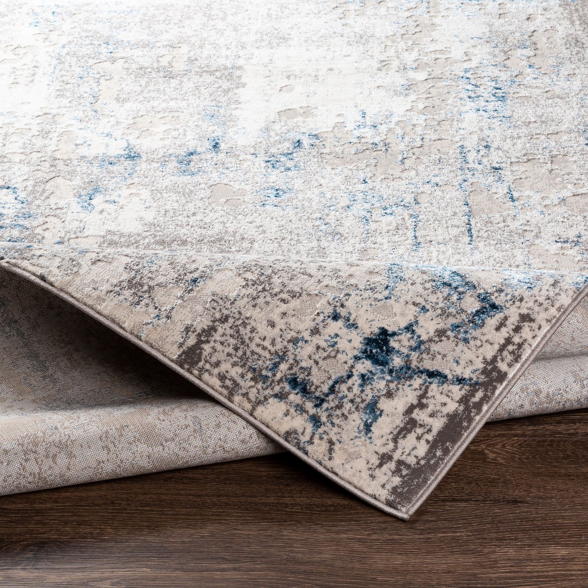 Thumbnail3 of Lustro LSR-2315 9'x12' Dark Blue and Light Beige Area Rug more views