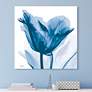 Lusty Blue Tulip 24" Square Tempered Glass Graphic Wall Art
