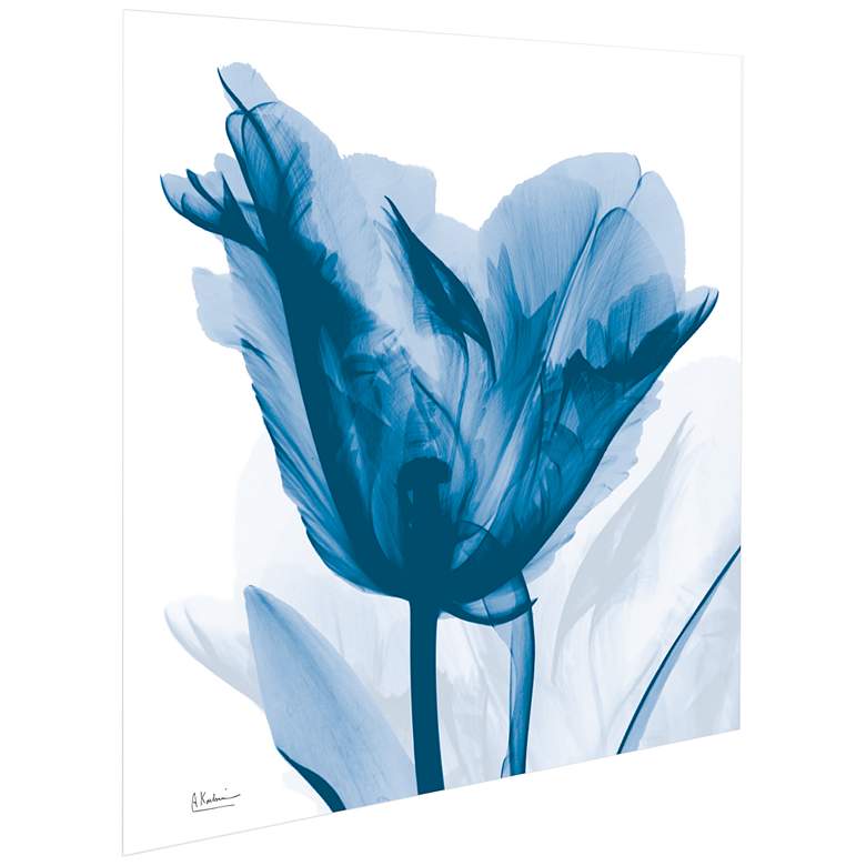 Image 4 Lusty Blue Tulip 24" Square Tempered Glass Graphic Wall Art more views