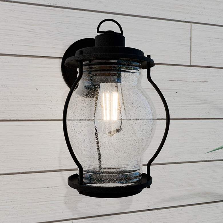 Image 1 Luther 1-Light Earth Black Outdoor Wall Lantern