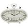 Luther Polished Nickel 16" Wide Oval Metal Table Clock