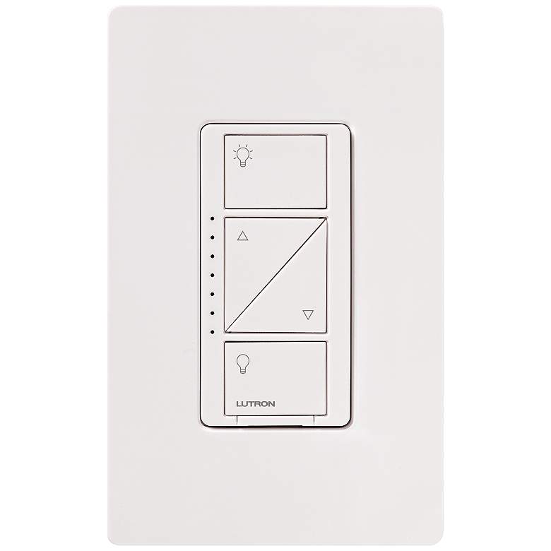 Image 1 Lutron Caseta White 600 Watt Wall Dimmer