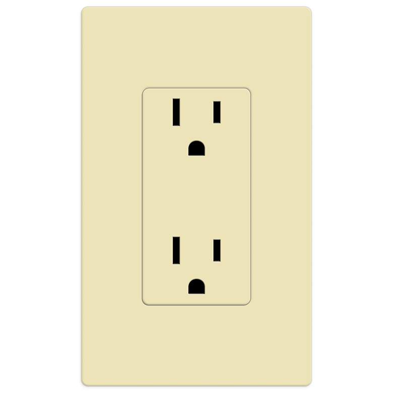 Image 1 Lutron Claro Almond Receptacle