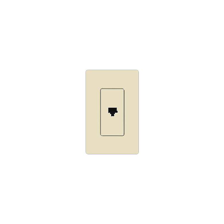 Image 1 Lutron Claro Light Almond Phone Jack Faceplate