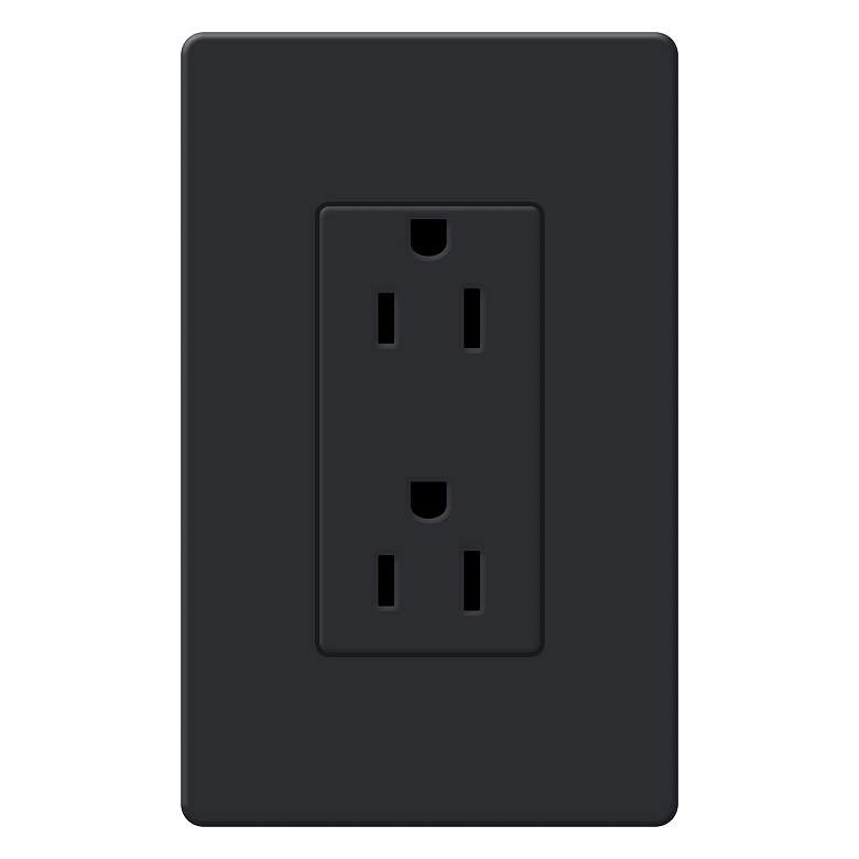 Image 1 Lutron Claro Midnight Decorator Duplex Receptacle