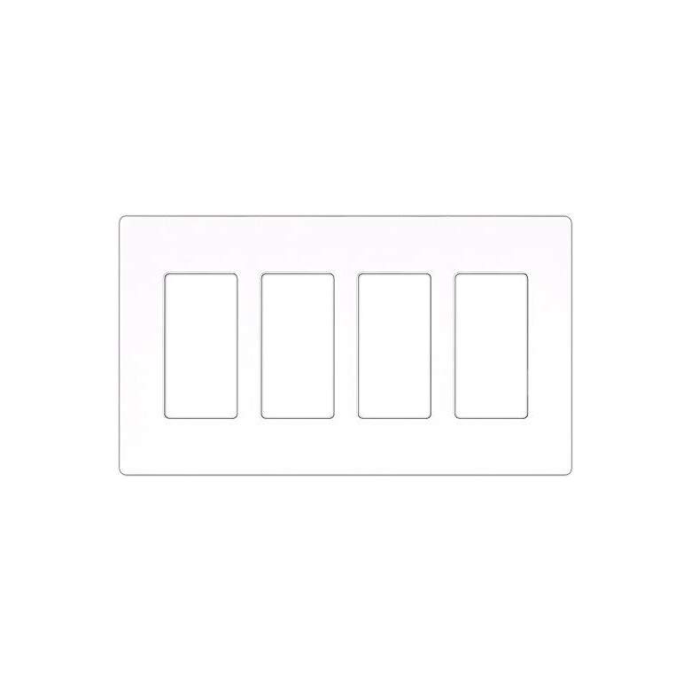 Image 1 Lutron Claro White 4 Gang Screwless Faceplate