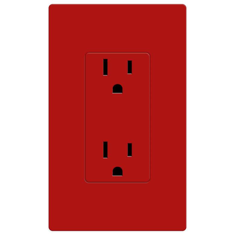 Image 1 Lutron Diva Hot Red SC 15A 125V Receptacle