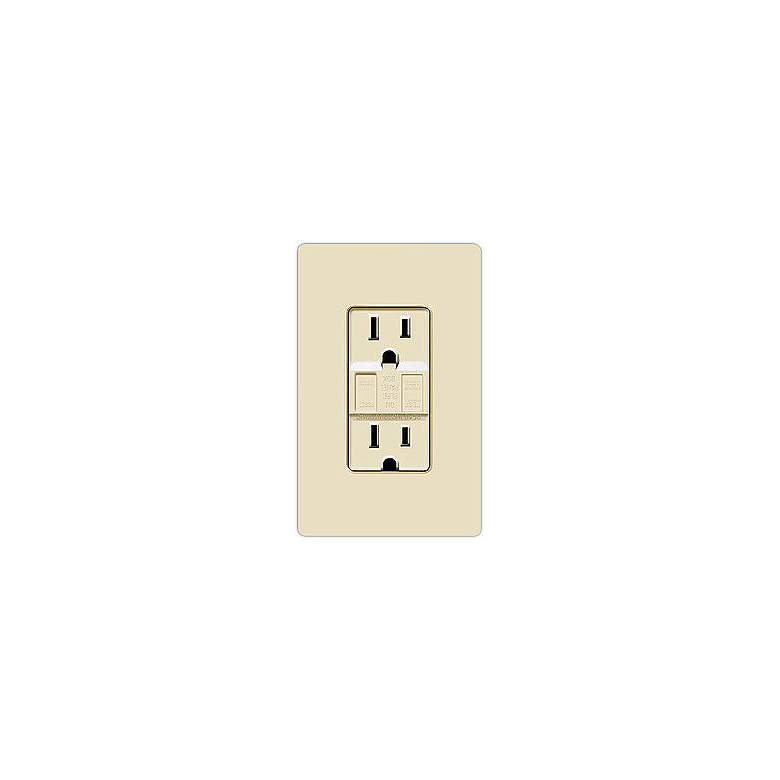 Image 1 Lutron GFCI Receptacle Light Almond