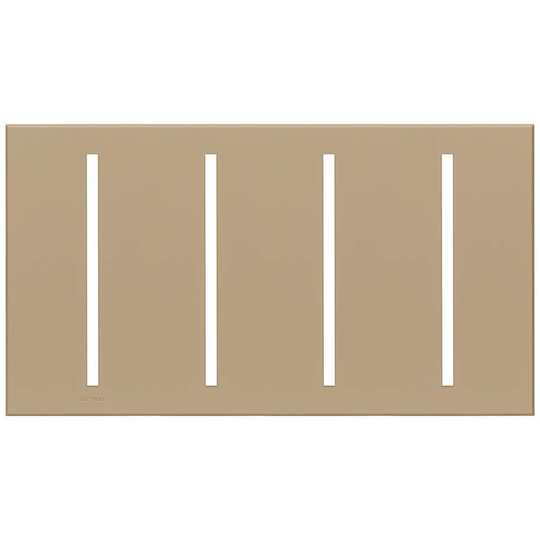 Image 1 Lutron Vierti Taupe Four Gang Screwless Faceplate
