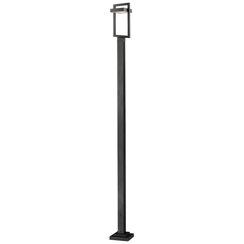 Image 1 Luttrel 117 3/4" High Black LED Outdoor Post Light with Base
