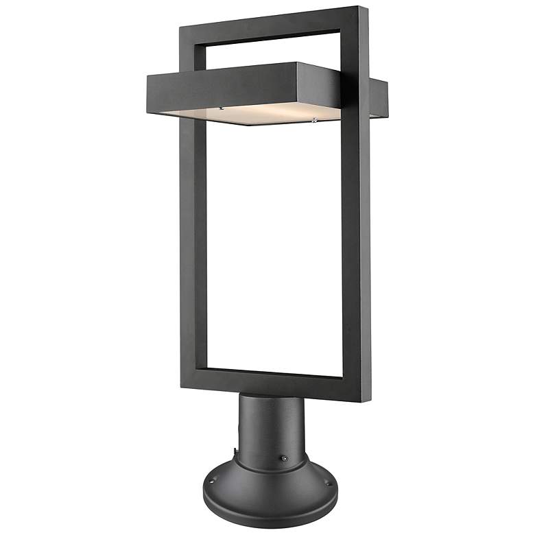 Image 1 Luttrel 25 3/4" High Black Metal LED Outdoor Pier Mount