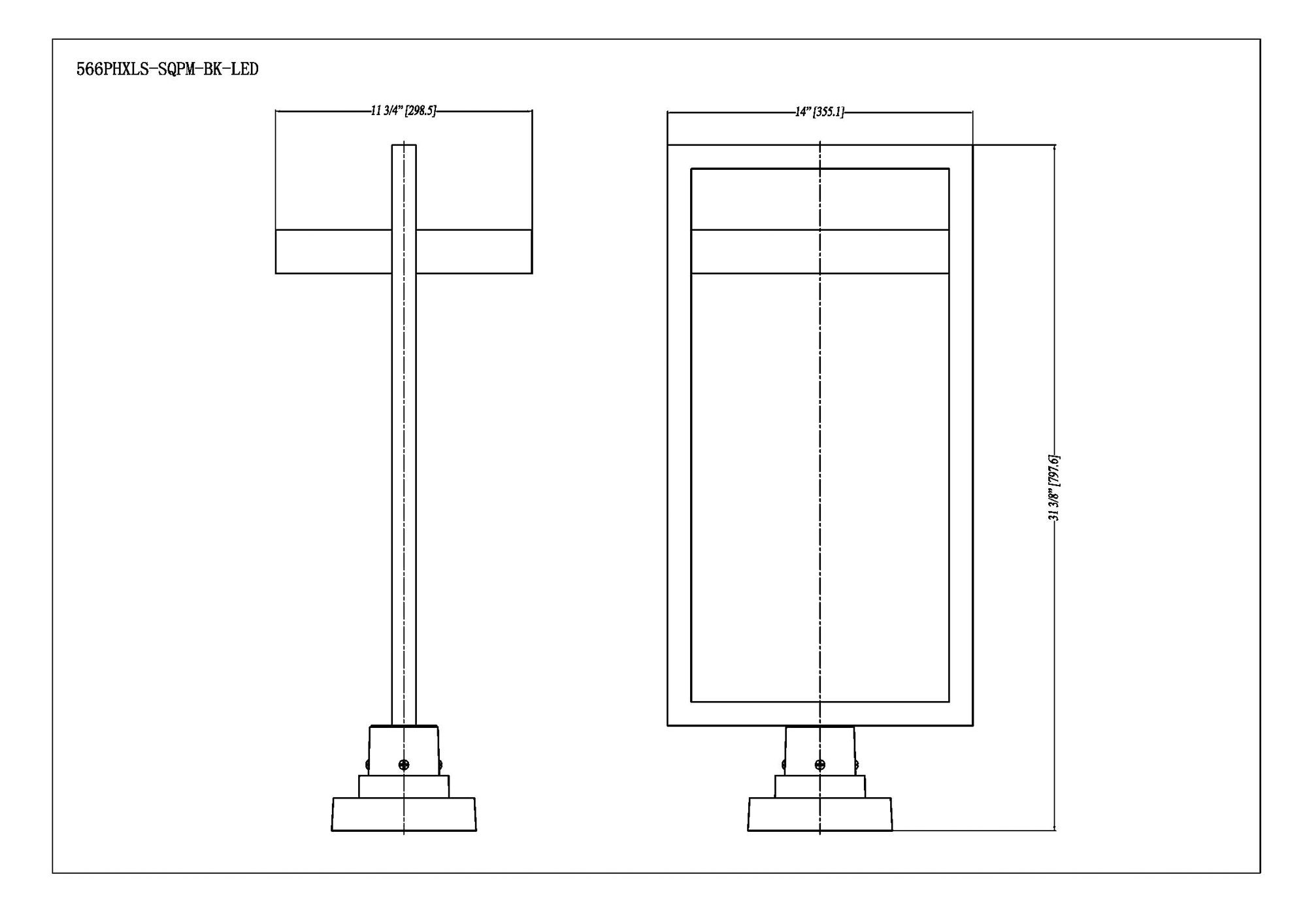 Luttrel 31 1/2" High Black LED Outdoor Pier Mounted Light