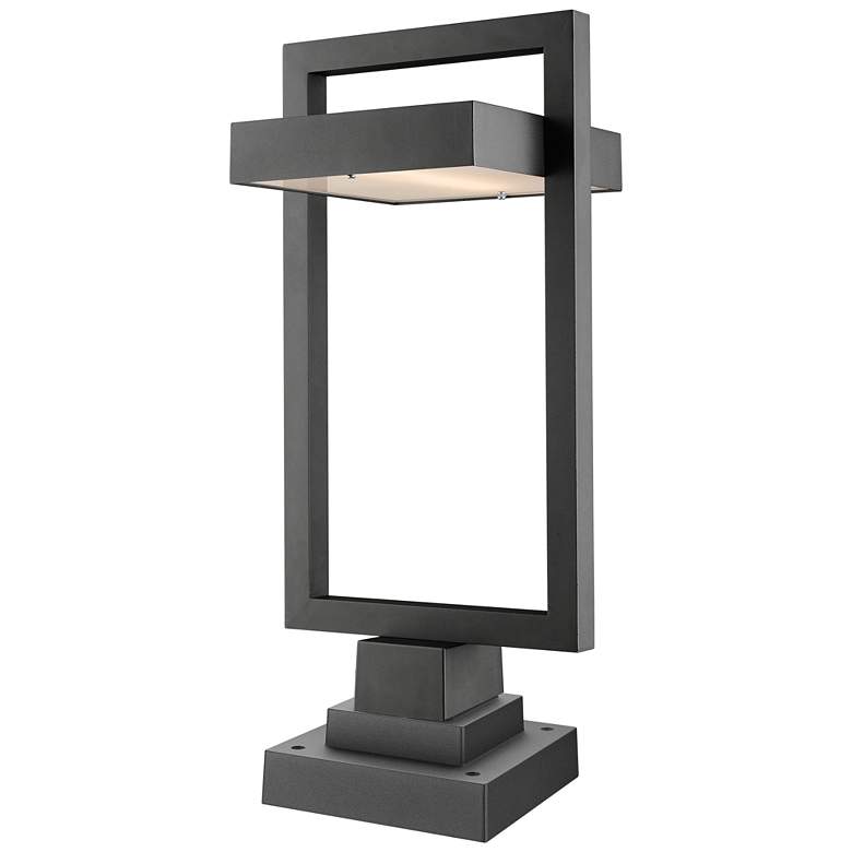 Image 1 Luttrel by Z-Lite Black 1 Light Outdoor Pier Mounted Fixture