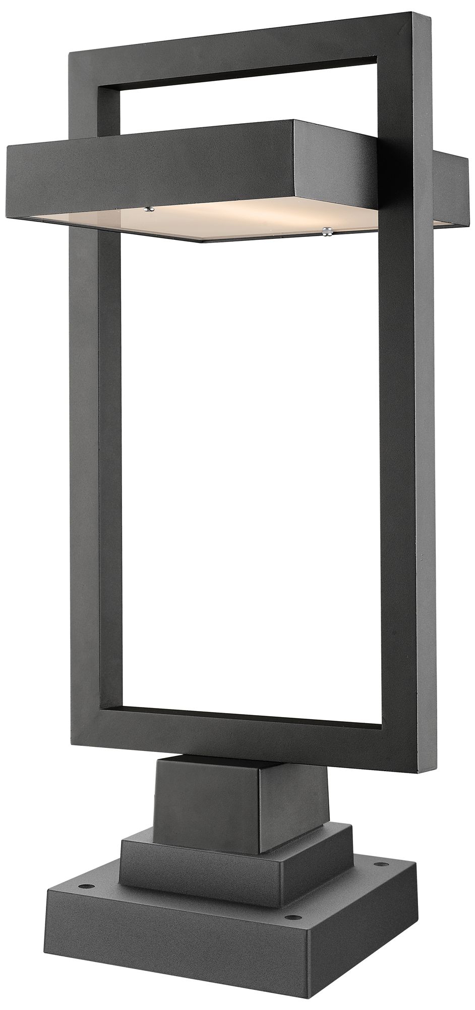 Luttrel by Z-Lite Black 24.25 inch LED 1 Light Outdoor Pier Mounted Fixture