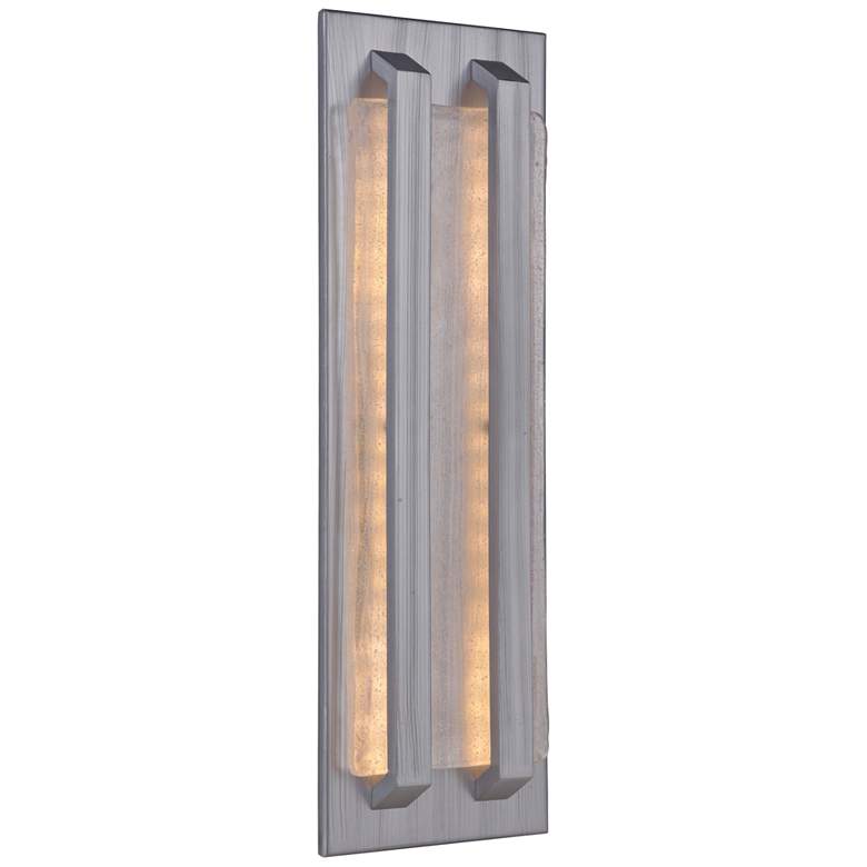 Image 1 Lux 20 1/2"H Brushed Aluminum LED Pocket Outdoor Wall Light