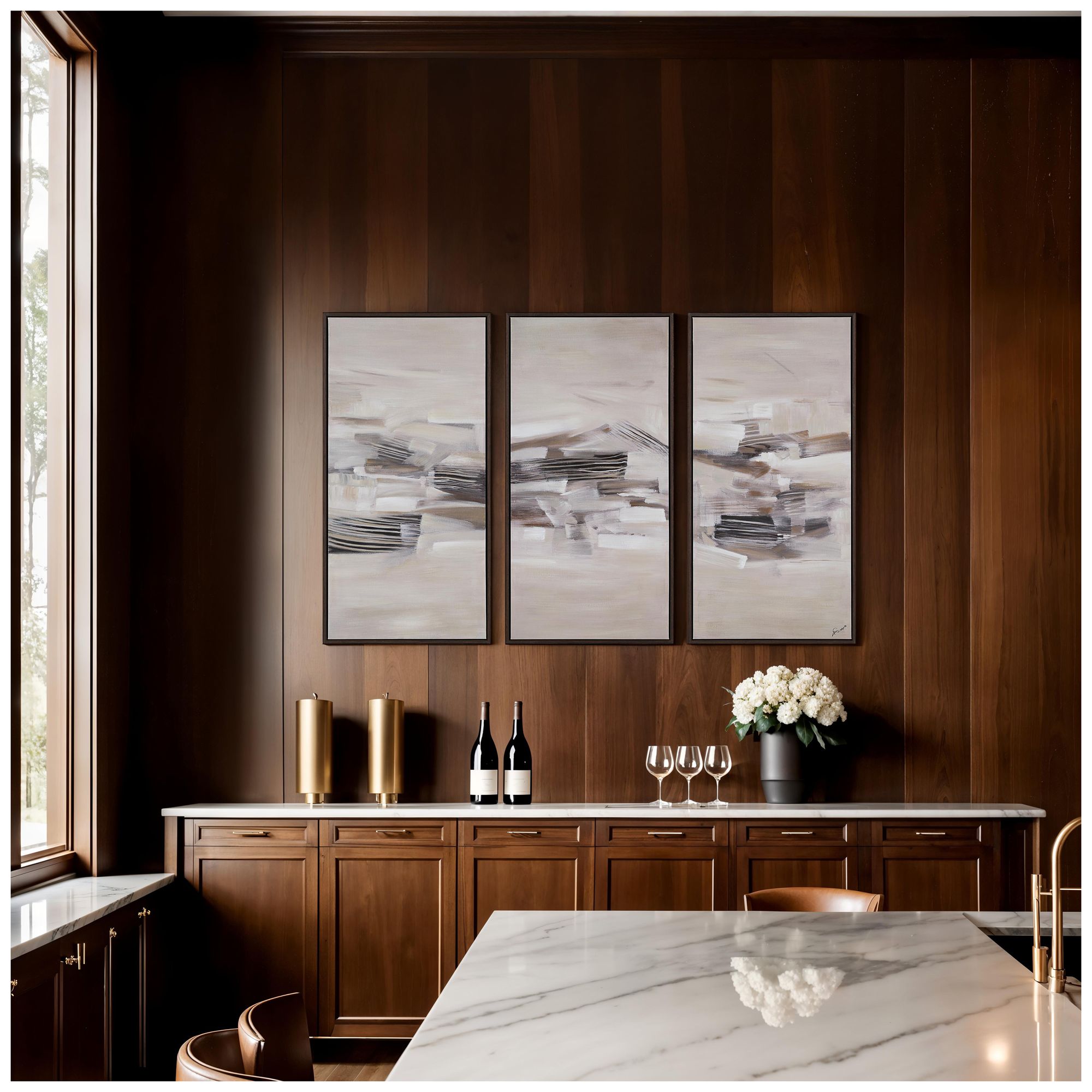 Lux 40" H x 20" W Canvas Art, (3 Piece Set)