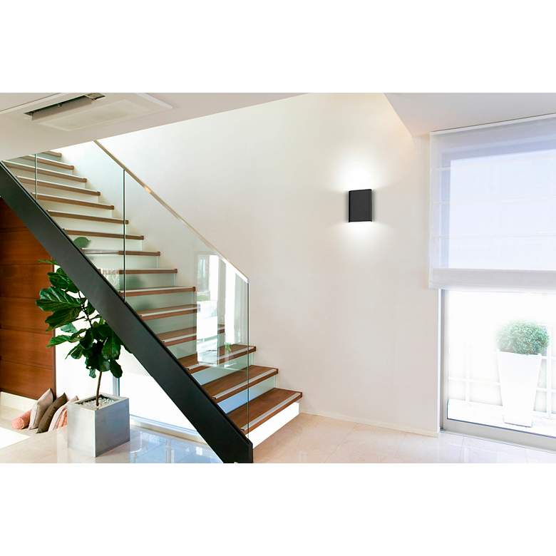 Image 7 Lux 8" High Black Bi-Directional 2-Light LED Wall Sconce more views