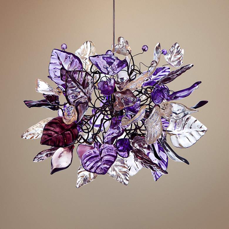 Image 1 Lux Collection 10 inch Wide Violet Frost Pendant