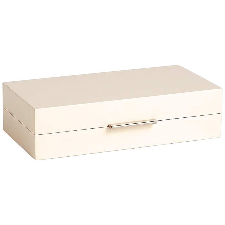 Image 1 Luxe 10 inch Wide Ivory Decorative Organizer Box