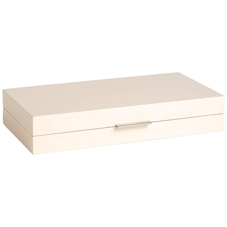 Image 1 Luxe 14 inch Wide Ivory Decorative Organizer Box