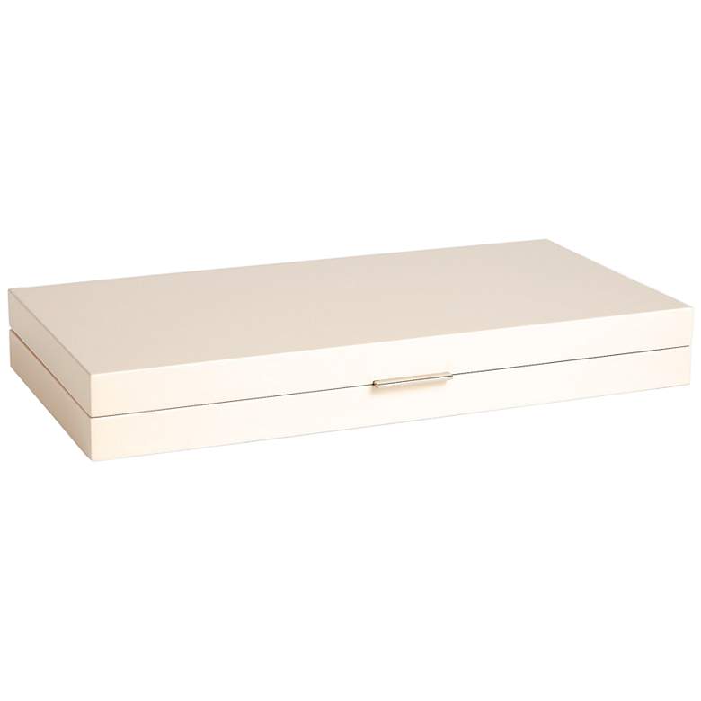 Image 1 Luxe 19 1/2 inch Wide Ivory Decorative Organizer Box