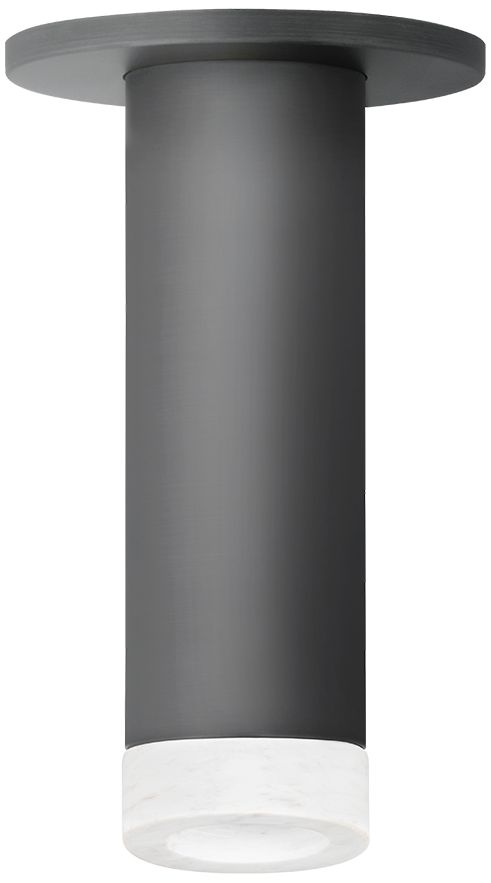 Luxe 2" Cylinder Flush Mount With Bezel in Matte Black
